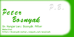 peter bosnyak business card