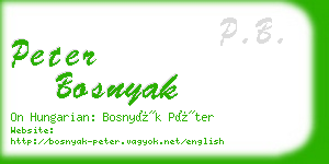 peter bosnyak business card